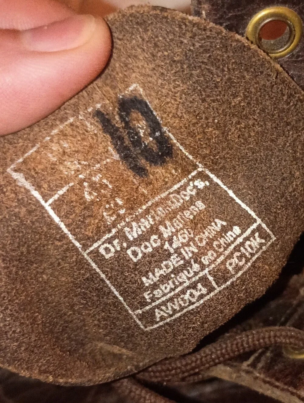 Dr. Martens Brown Leather Lace-Up Work Boots Size 10 Men's
